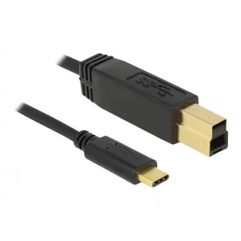 USB kabelis DeLOCK 83675 USB 3.2 Gen 2 1m USB C USB B melns