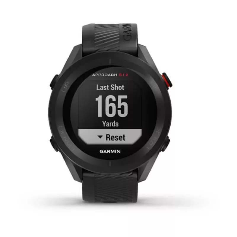 GPS golfa pulkstenis GARMIN Approach S12, melns, 43 mm korpuss, silikona siksniņa, 30 h GPS akumulatora darbība