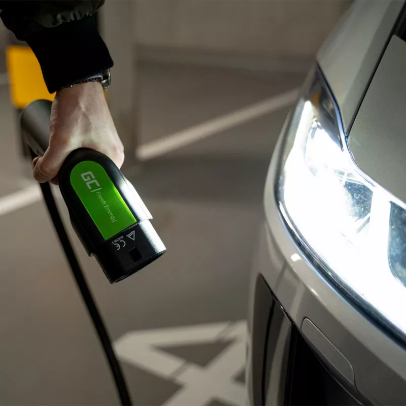 zaļa Cell EV13 Melns Type 2 5m elektromobiļa uzlādes kabelis