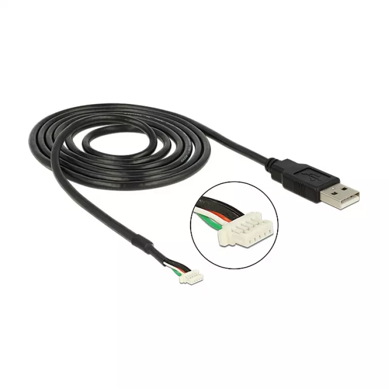 USB kabelis DeLOCK 1,5 m USB2.0-A/5p melns