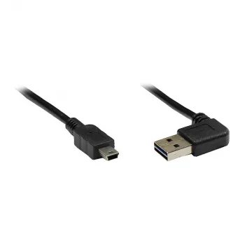GoodConnections savienojuma kabelis USB 2.0 EASY Spraudnis A uz Mini-B spraudni, leņķveida, melns, 2m,