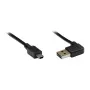 GoodConnections savienojuma kabelis USB 2.0 EASY Spraudnis A uz Mini-B spraudni, leņķveida, melns, 2m,
