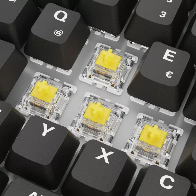 Mehāniskā spēļu klaviatūra Sharkoon Skiller SGK50S3 PBT Melna Dzeltena RGB