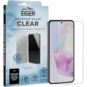 Rūdīta stikla ekrāna aizsargs Eiger Eiger A36 A56 S24 FE Clear Galaxy