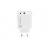 Iekštelpu maiņstrāvas ātrās uzlādes lādētājs NATEC RIBERA 12V 20W USB-C PD 3.0 + USB-A Samsung AFC balts