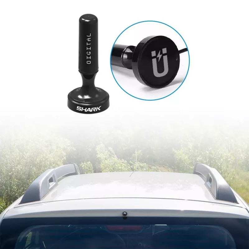 Automašīnas DVB-T antena Shark SHA301CAR ar aktīvo pastiprinātāju transportlīdzekļa TV uztveršanai