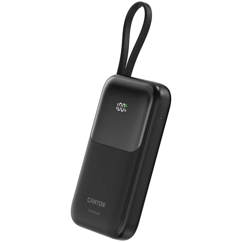 OnPower 101 iebūvēts kabelis 10000 mAh PD22.5W Melns