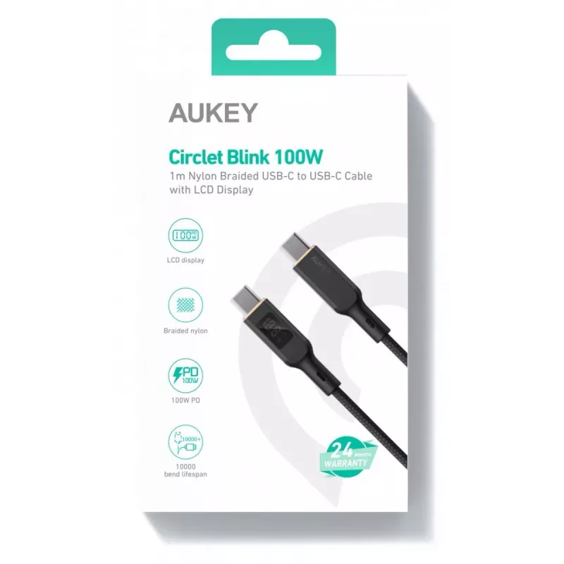 AUKEY CB-MCC102 USB kabelis 1,8 m USB C melns 480 Gbit/s