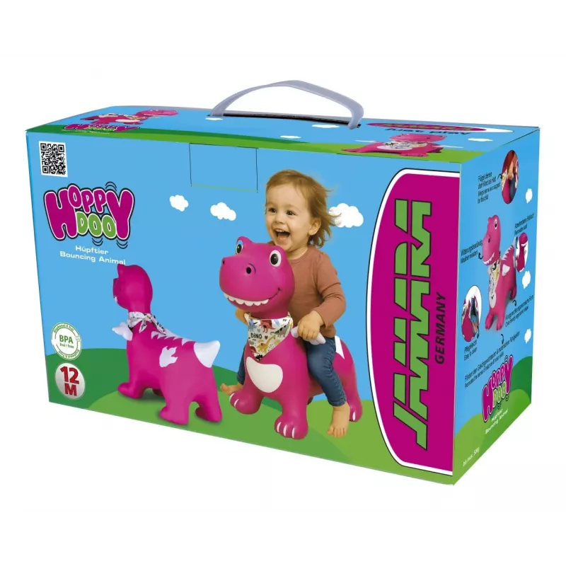 Lēkājošais dzīvnieks Jamara HoppyDoo Dino ar spārniem rozā ar sūkni 466008