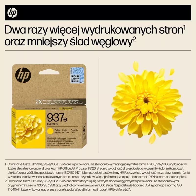 HP 937e EvoMore dzeltena Oriģināls tintes kasetne