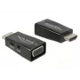Kabeļa savienotāju adapteris DeLOCK 65901 HDMI A uz VGA un 3,5 mm audio melns