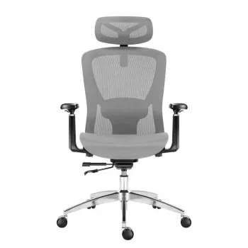 Grožāmais biroja krēsls mark adler Expert 5.3 pelēka Mesh — ergonomisks, regulējams augstums, jostasvietas atbalsts, galvas balsts, roku balsti
