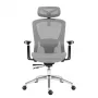 Grožāmais biroja krēsls mark adler Expert 5.3 pelēka Mesh — ergonomisks, regulējams augstums, jostasvietas atbalsts, galvas balsts, roku balsti