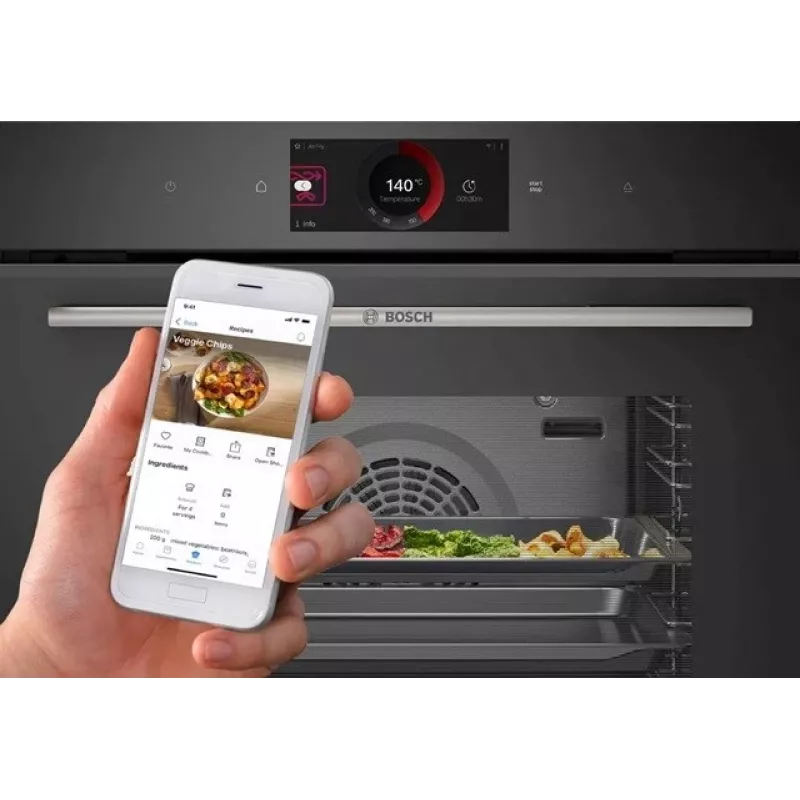 Bosch Serie 8 HBG7722B1 cepeškrāsns 71 l 3600 W melna