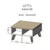 Cama LOTTA 60 Kafijas galdiņš votana ozols/mat melns