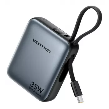Ārējais akumulators Vention FHEH0 litija polimēra 10000 mAh 35 W USB-C melns