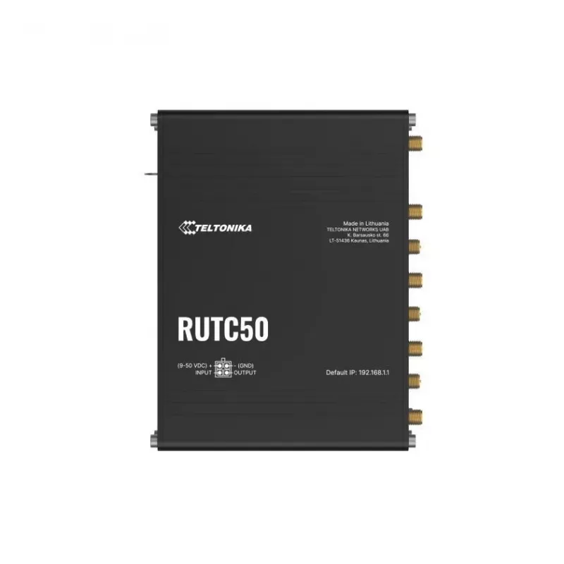Teltonika RUTC50 bezvadu maršrutētājs Gigabit Ethernet Divjoslu (2.4 GHz / 5 GHz) 5G Melns