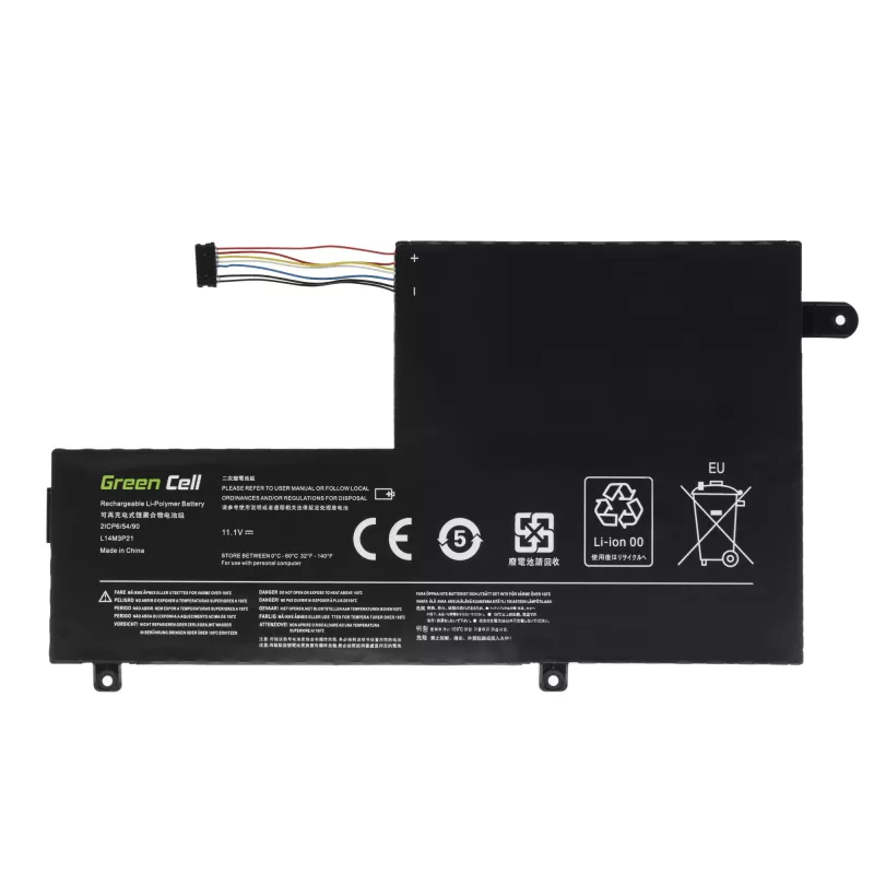 Baterija zaļa Cell LE124 Lenovo Yoga 500-14IBD 500-14ISK 500-15IBD 500-15ISK