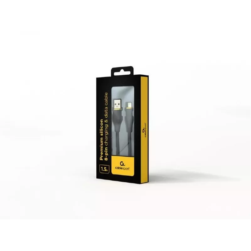 USB-A uz Lightning kabelis Gembird CC-USB2S-AM8PM-1.5M-BK — USB 2.0, 1,5 m