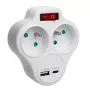 Elektrības dubultligzdas sadalītājs MACLEAN MCE336E ar 2 USB pieslēgvietām, E tips