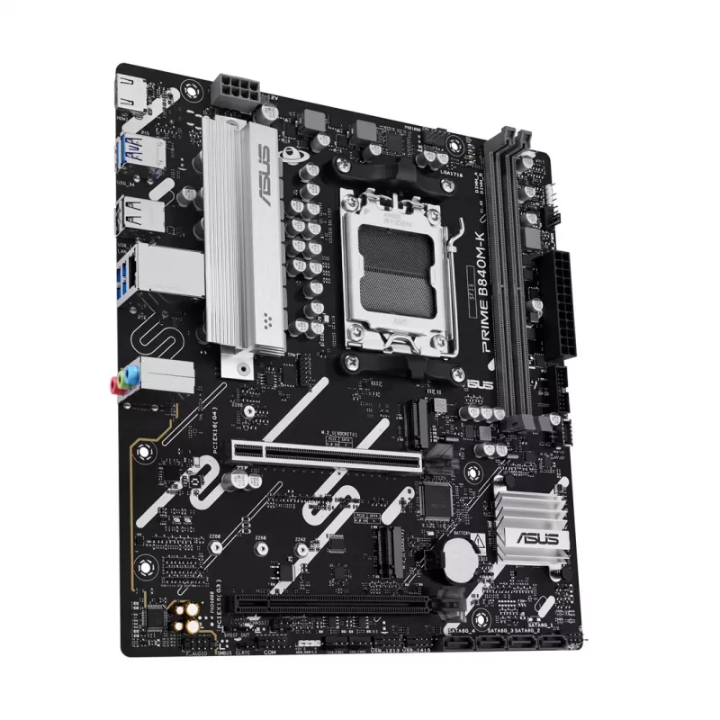 Mātesplate ASUS PRIME B840M-K — AMD B840, Socket AM5, micro ATX, DDR5, 2 DIMM, 128 GB, 2.5 GbE, M.2, SATA III