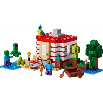 LEGO Minecraft komplekts 21275 TNT džungļu māja, 287 elementi, 2 minifigūras, vecumam 8+