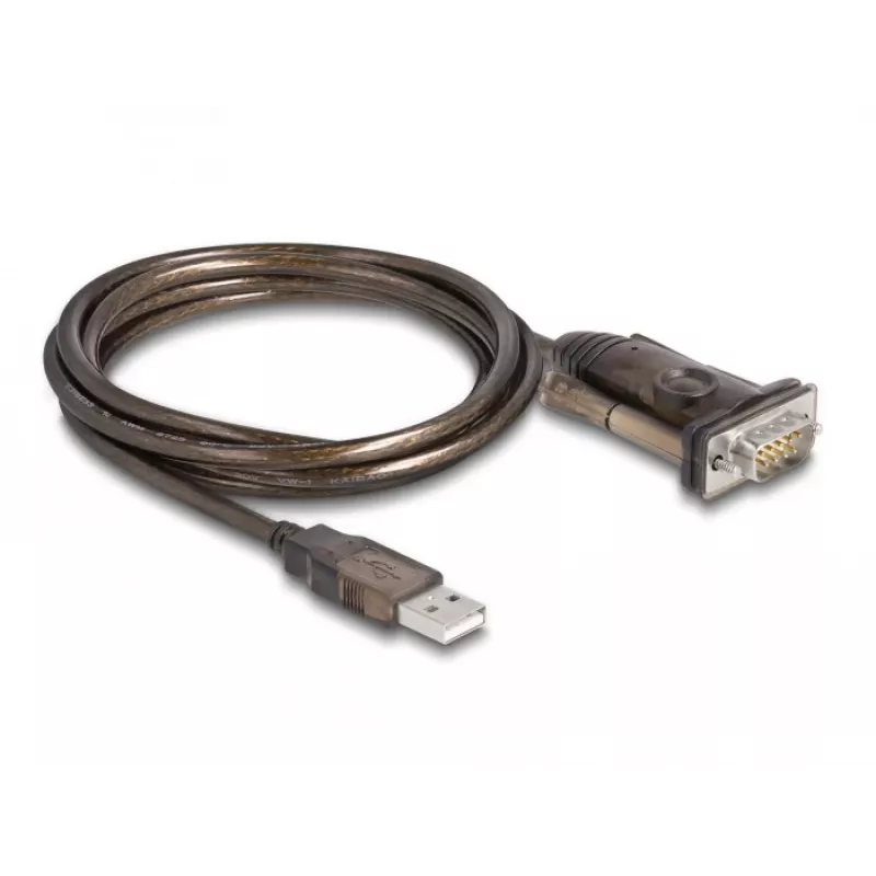 Adapteris USB 2.0 Type-A uz seriālo RS-232 D-Sub 9 pin tēviņu DeLOCK 62646
