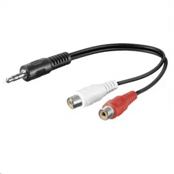 Microconnect AUDALHF02 audio kabelis 0.2 m 3.5mm 2 x RCA Melns