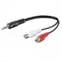 Microconnect AUDALHF02 audio kabelis 0.2 m 3.5mm 2 x RCA Melns