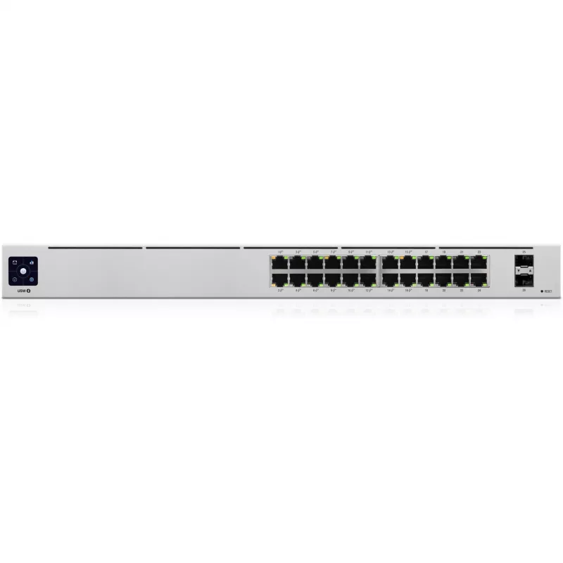 Ubiquiti Networks UniFi USW-24 pārvaldāms L2 Gigabitu Ethernet (10/100/1000) bez PoE, stiprināms statīvā