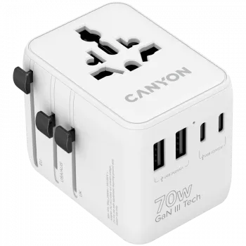 CANYON Ceļojumu adapteris OnTour 70 EU/UK/US/AUS 70W Balts