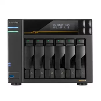 Asustor LOCKERSTOR 6 Gen3 (AS6806T) NAS galddatora AMD Ryzen V3C14 16 GB DDR5 ADM melns