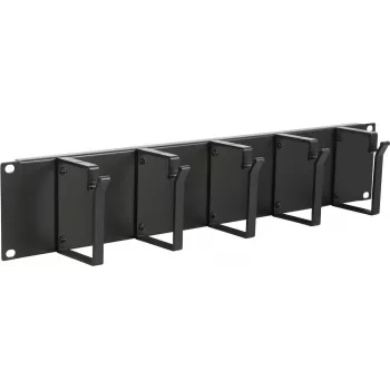 Kabeļu pārvaldības panelis LOGON RAO105BL melns alumīnijs 48,3 cm