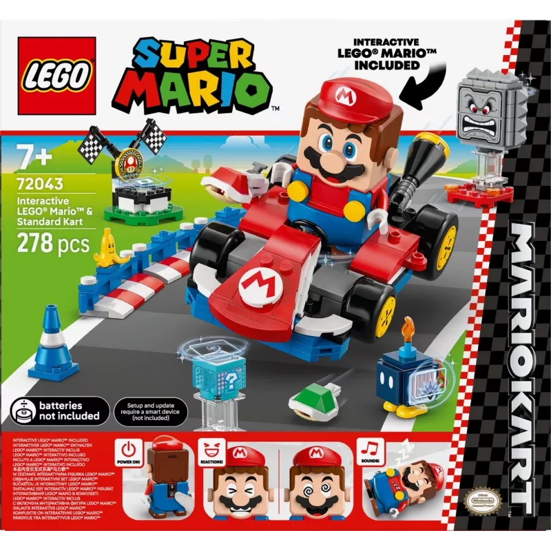 LEGO konstruktors 72043 Super Mario interaktīvais Mario Karts ar standarta kartingu