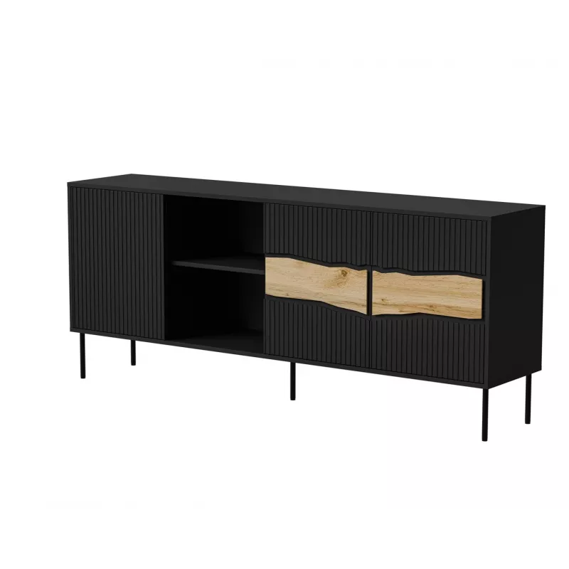 Cama INSERTO 3D1W kumode 190x40x80 melns + LED