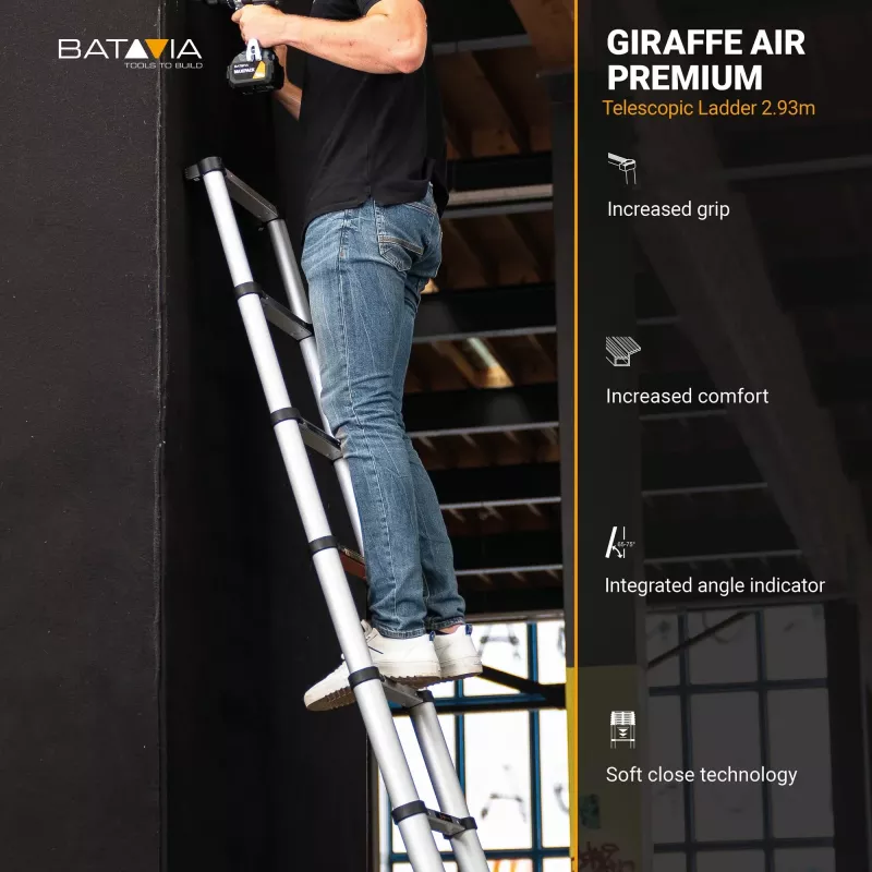 Teleskopiskās kāpnes Batavia B.V. Giraffe AIR 2,93 m — kompaktas ievelkamas kāpnes