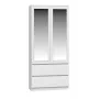 Topeshop SS-90 BIEL LUSTRO bedroom wardrobe/closet 5 shelves 2 durvis(s) balts