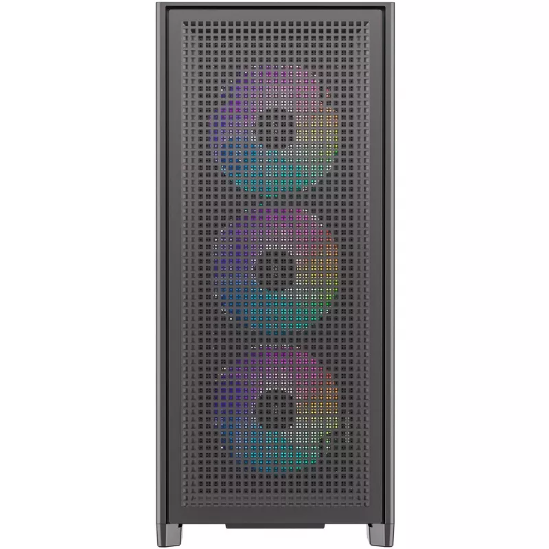 PC korpuss Silentware Air 2000 A-RGB Melns — mid-tower, rūdīta stikla sānu panelis