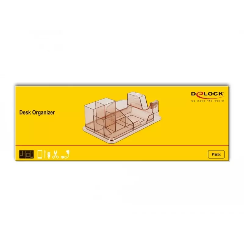 Galda organizators DeLOCK 18341 caurspīdīgs brūns plastmasa 145x250x85mm
