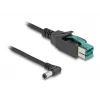DeLOCK PoweredUSB kabelis, vīr. 12 V uz DC 5,5 x 2,5 mm, vīr., leņķveida, 1 m