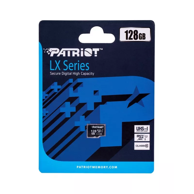 MicroSDXC atmiņas karte PATRIOT PSF128GMDC10 128 GB UHS-I Class 10 U1 80 MB/s, melna