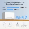 Mesh Wi‑Fi sistēma TP‑LINK Mercusys Halo H25BE (Wi‑Fi 7, Dual‑band 2.4/5 GHz, 2880 Mbps) 2‑pack, 3 iekšējas antenas, balta