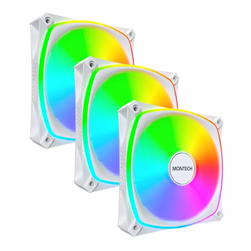 MONTECH RX120 PRO White 120mm ARGB Reverse Blade 3 komplekts
