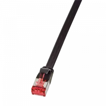 LogiLink - plāksteņa kabelis - RJ-45 (S) uz RJ-45 (S) - 15,0m - U/FTP, PiMF - CAT 6 - formēts, neaizķerams, plakans - Melns (CF2103S)