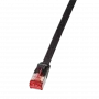 LogiLink - plāksteņa kabelis - RJ-45 (S) uz RJ-45 (S) - 15,0m - U/FTP, PiMF - CAT 6 - formēts, neaizķerams, plakans - Melns (CF2103S)