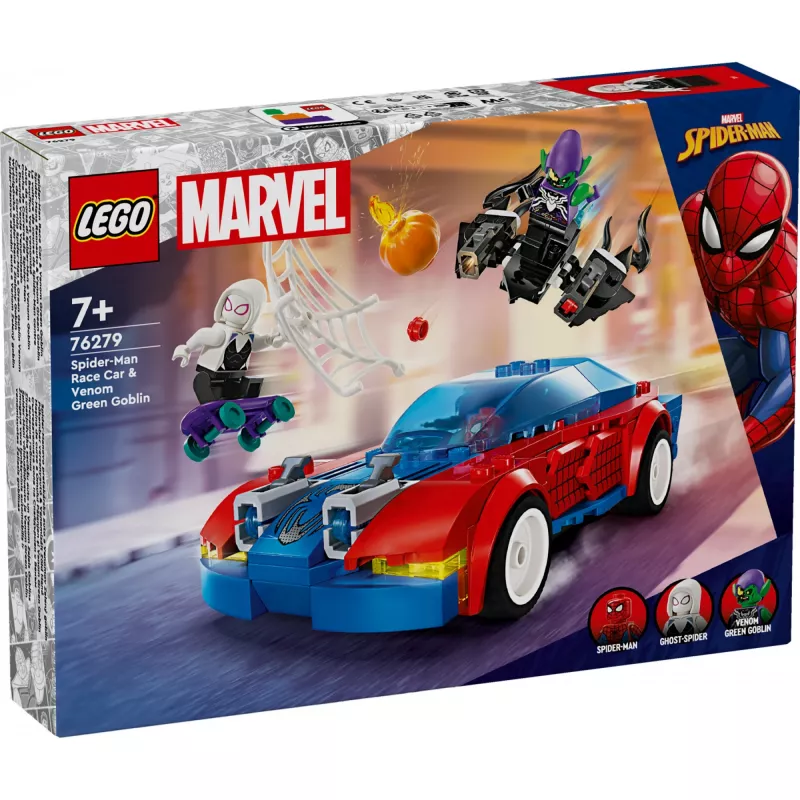 Lego Marvel 76279 Spider-Man Race Car & Venom Green Goblin Būvējams komplekts