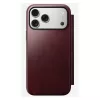 Mobilā tālruņa vāciņš Nomad Modern Leather Folio iPhone 17 Pro Max — āda, TPU, PC, alumīnijs, bordo, 16 cm (6,3 collas)
