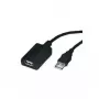 USB pagarinātāja kabelis ROLINE 5m 1 pieslēgvieta Melns