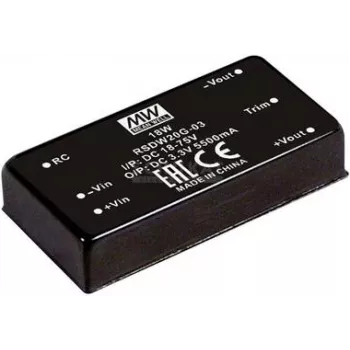 strāvas adapteris Mean Well RSDW20G-15 20 W, ieeja 18–75 V, izeja 15 V, RoHS