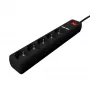 Gembird SPG5-U2-5-02 Strāvas sadalītājs ar USB lādētāju, 5 kontaktligzdas, 1,5 m, 2x USB, melns